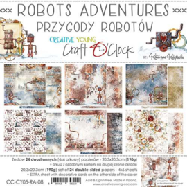 Craft O' Clock - Robot Adventures - Paper Collection Set - 20.3 x 20.3 cm