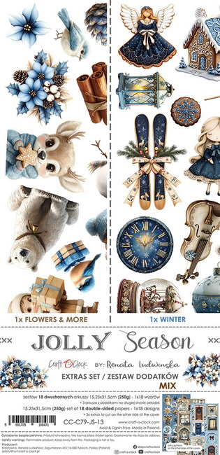 CC-C79-JS-13 Craft O Clock Extras Set Mix 15x30 cm Jolly Season