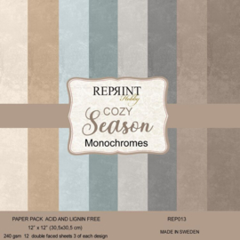 REP013 Reprint - Cardstock set Monochromes - Cozy Season - PAKKETPOST!!