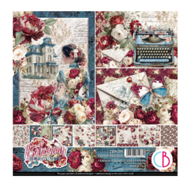 Bohemian Burgundy 8x8 Inch Paper Pad (12pcs) (CBH099)