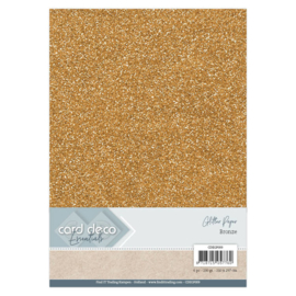 CDEGP009 Glitterkarton A4 250gr - Bronze  - 6 stuks - Card Deco