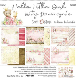 CC-C43-HLG-07 Craft O' Clock - Hello Little Girl - Paperpad 30,5 x 30,5 cm - PAKKETPOST!
