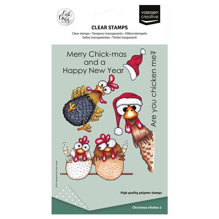 CAR0104 Vaessen Creative - Clear Stamps - Kerstkippen 2 10st.