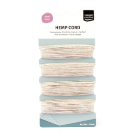 3908-009  Vaessen Creative • Hemp koord Assortiment 4x10m Naturel