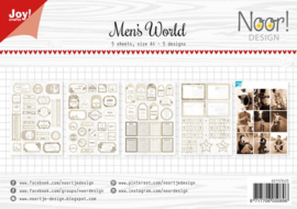 6011-0425 Labelsheets Mans World - Papierset A4 - Joy Crafts