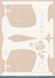 CDEST066 Stencil - Card Deco Essentials - Sewing Serenity - Sewing Machine - A4