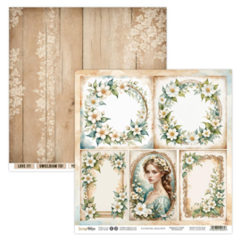 SB-FLME-05   Double-sidedpaper 30,5x30,5cm Flowers Melody - 05, 250 gsm (1 sheet) - PAKKETPOST!!