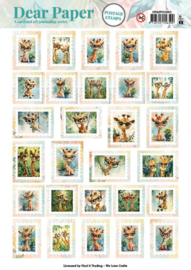 DPAJPO10001 Dear Paper - A Card and Art Journaling Serie - Pushout - Giraffe