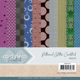 CDEPGC001 Card Deco Essentials - Patterned Glitter Cardstock A4
