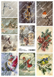 GH3103 Vintage vel - Winter/Kerst - Gerda's Hobbyshop