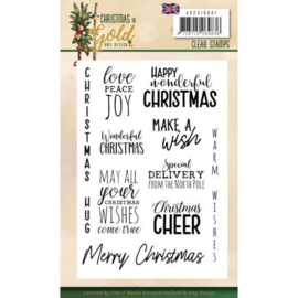 ADCS10061 Clearstempel Tekst ENG - Christmas Gold - Amy Design