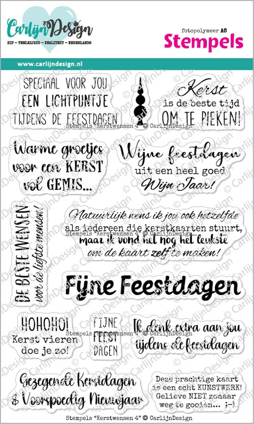 CDST-0150 CarlijnDesign Clear stamp Kerstwensen 4