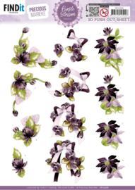 SB10988 3D Push out Sheet - Precious Marieke - Purple Blossom - Purple