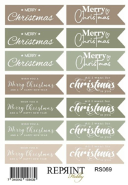 RS069 Reprint - Cozy Christmas - 10x16cm StickersTekst