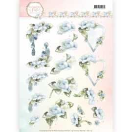 CD11141  3D knipvel A4  - Flowers in Pastel - Marieke Design