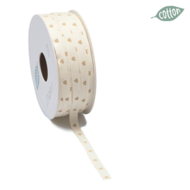 5481.2508 Lint Taupe hartjes - 8mm  - per meter