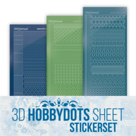 Stickerset 3D Hobbydots Sheet - Berries Beauties - Blue Hydrangeas