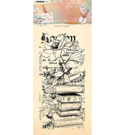 JMA-WYS-STAMP209 - Books & flowers Write Your Story nr.209