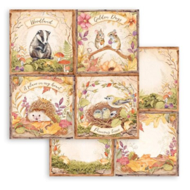 Woodland 4 Cards 12x12 Inch Paper Sheets  (SBB962)- PAKKETPOST!