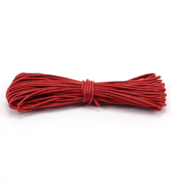 Waxkoord katoen 1mm - 5 meter - Rood