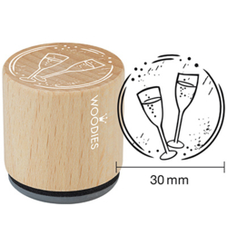 W18004 - Stempel Glasses of champagne - PAKKETPOST!