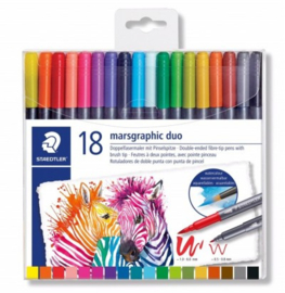 Marsgraphic Duo Penseelmarker - Set 18 St -  3001 TB18