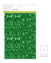 0105 CraftEmotions glitterpapier 5 vel kerstgroen +/- 29x21cm 120gr