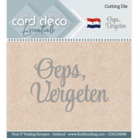 CDECD0048 Snij- en embosmal - Oeps Vergeten - Card Deco