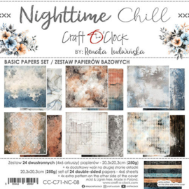 CC-C71-NC-08 Craft O Clock Basic Paper Pack 20x20 cm Nighttime Chill