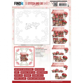 STDOHS10002 3D Stitch and Do Sheet - Berries Beauties - Red Roses 2
