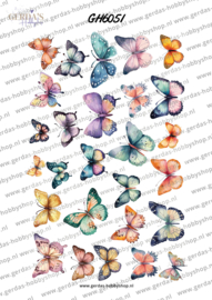 GH6051 Knipvel Vlinders kleur - Gerda's Hobbyshop