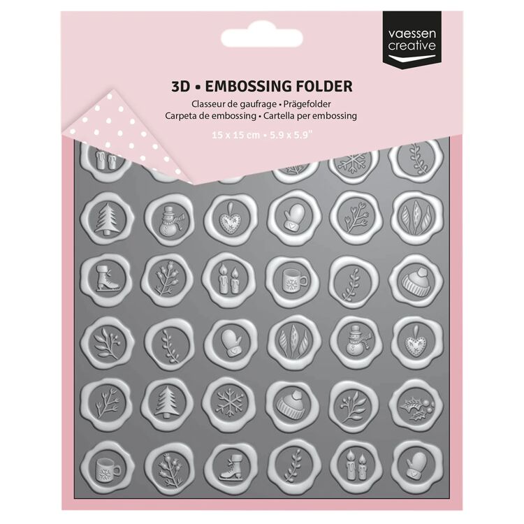 3625-0116 Vaessen Creative - 3D Embossing Folder Wax Zegel 15x15cm