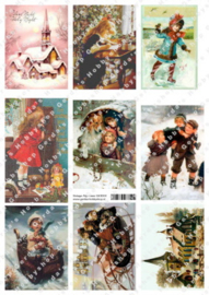 GH3004 Vintage vel - Kerst/Winter - Gerda's Hobbyshop