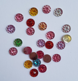 Strass rondjes dotted 6mm - MIX - 25 stuks