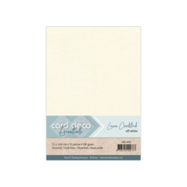 32 Off White - Linnen Karton A5 - 10 stuks - 240 gram - Card Deco