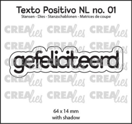 Crealies Texto Positivo gefeliciteerd - NL (H) POSNL01 64x14 mm