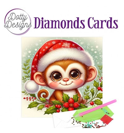 DDDC1204 - Diamond Cards, Christmas Monkey