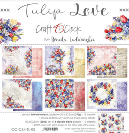 Paper Pack 30x30 cm Tulip Love - PAKKETPOST!!