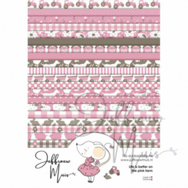 Juffrouw Muis - Cardstock Paperpad A4 formaat - Life is better on the pink farm