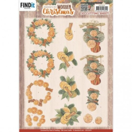 CD11974 - 3D Cutting Sheets - Jeanine's Art - Wooden Christmas - Orange Fruit