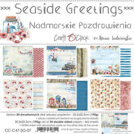 Craft O' Clock - Seaside Greetings - Paper Collection Set - 20.3 x 20.3 cm