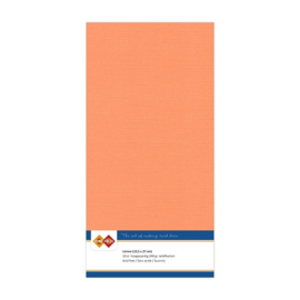 10 Zacht Oranje - Linnen Kaarten 4 kant 13.5x27cm - 10 stuks - 200 grams - Card Deco