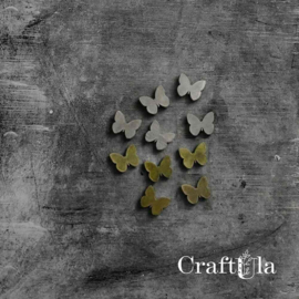CU-AKRYL-0127-MIX   Mirrored plexiglass Mini Butterflies (10 pcs, 5 silver, 5 gold, 2x1,5cm)