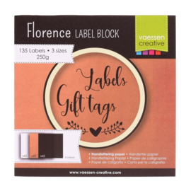 2920-0021  Florence Cardstock - Label Block 250 gr - 3 Maten White/Black/Craft
