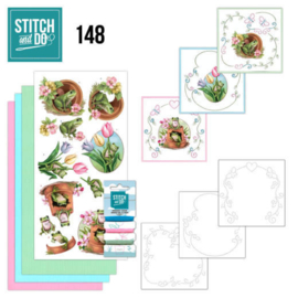 Stitch and Do 148 - Kikkers - Compleet set voor 3 borduurkaarten