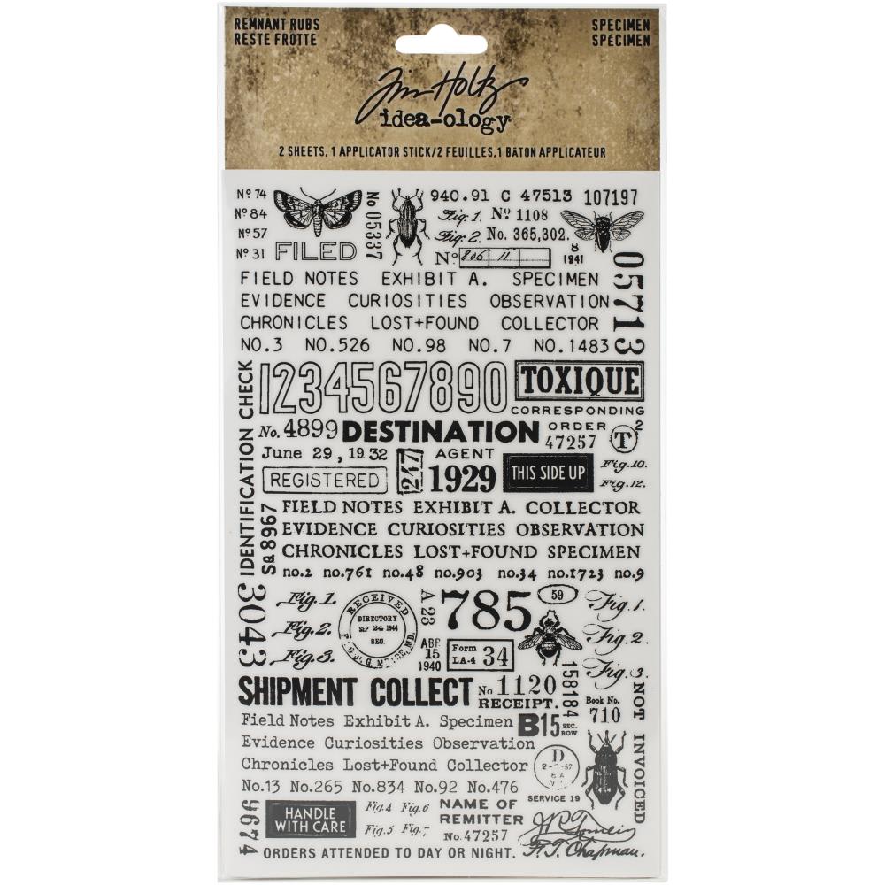 TH94047 Idea-Ology Remnant Rubs Rub-Ons 4.75"X7.75" 2/Pkg Specimen