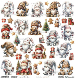 Scrap And Me - Rustic Christmas  - Cutting Sheet 30.5 x 30.5 cm - Gnomes 1 - PAKKETPOST!!!