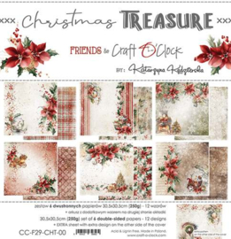 Craft O Clock Paper Pack 30.5x30.5 cm Christmas Treasure - PAKKETPOST!