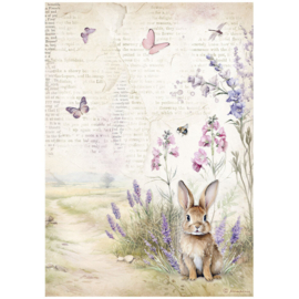 Lavender A4 Rice Paper Bunny (DFSA4883)