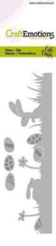 Craft Emotions stansmal - 115633/0755 Bunny 1 - grasrand met eieren
